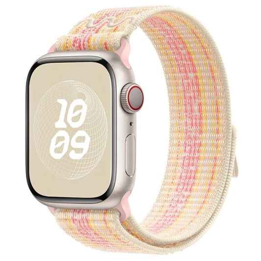 For Apple Watch Ultra 49mm Loop Nylon Watch Band(Starlight Yellow Pink) - Watch Bands by buy2fix | Online Shopping UK | buy2fix