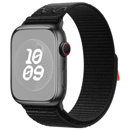 For Apple Watch Series 8 41mm Loop Nylon Watch Band(Dark Black)
