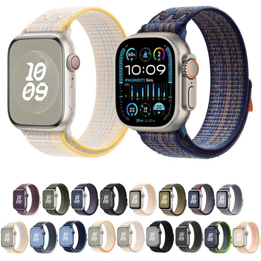 For Apple Watch Ultra 2 49mm Loop Nylon Watch Band(Starlight Yellow Pink) - Watch Bands by buy2fix | Online Shopping UK | buy2fix
