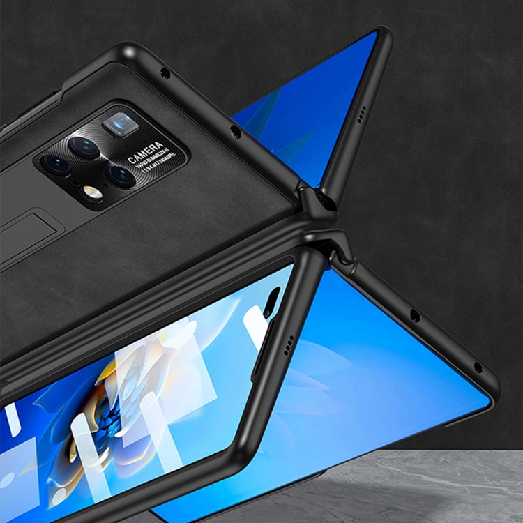 For Huawei Mate X2 GKK Integrated Frosted Leather HD Fold Hinge Phone Case with Holder(Black) - Huawei Cases by GKK | Online Shopping UK | buy2fix