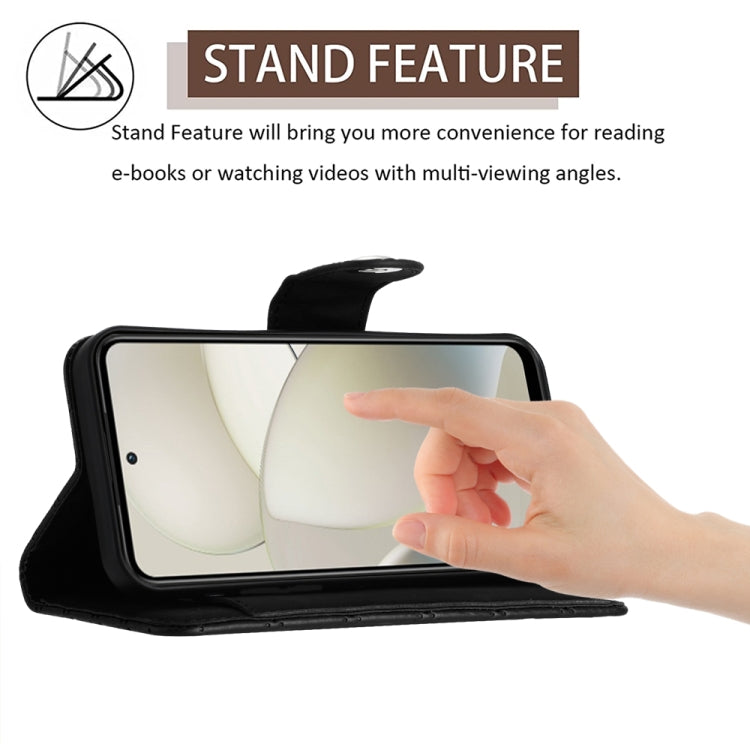 For Motorola Moto G Power 5G 2024 Rhombic Texture Flip Leather Phone Case with Lanyard(Black) by buy2fix