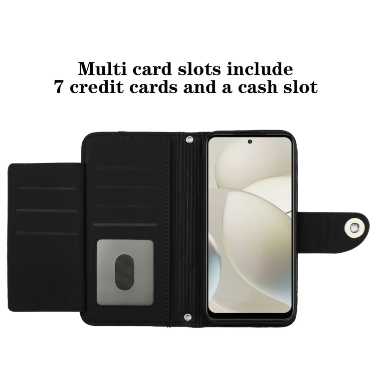 For Motorola Moto G Power 5G 2024 Rhombic Texture Flip Leather Phone Case with Lanyard(Black) by buy2fix