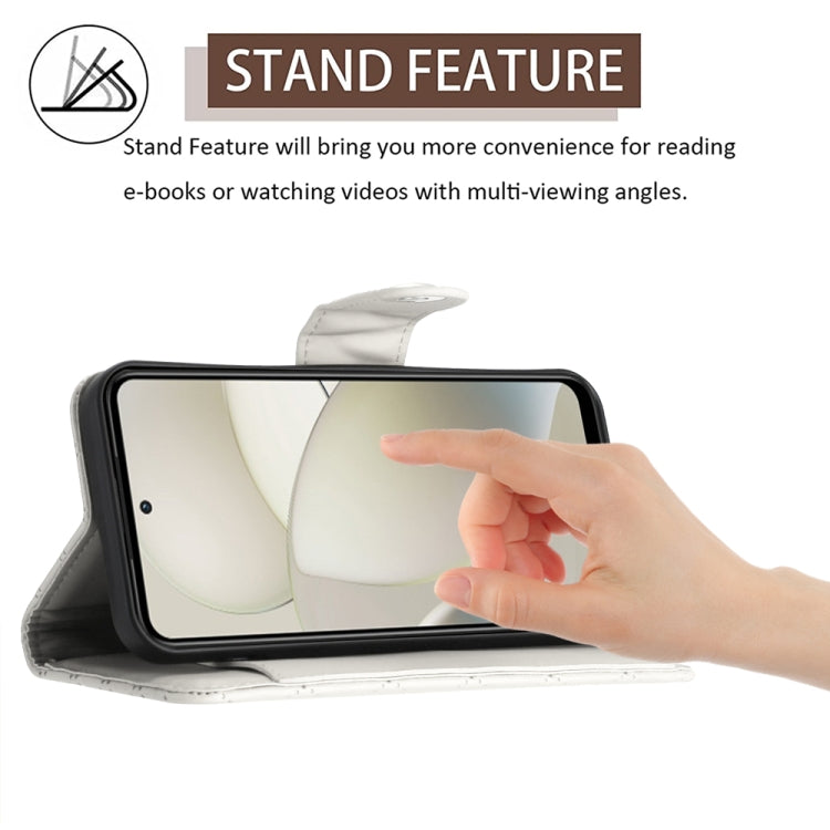 For Motorola Moto G Power 5G 2024 Rhombic Texture Flip Leather Phone Case with Lanyard(White) by buy2fix