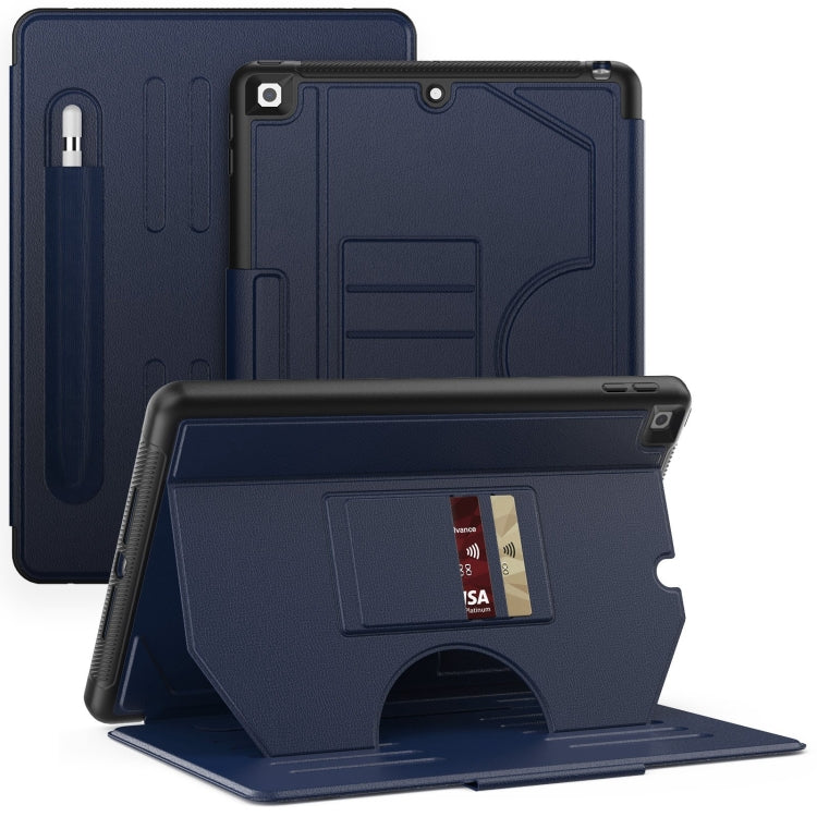 For iPad 10.2 2021 / 2020 / 10.5 Notebook Magnetic Leather Tablet Case(Navy Blue) - iPad 10.2 Cases by buy2fix | Online Shopping UK | buy2fix