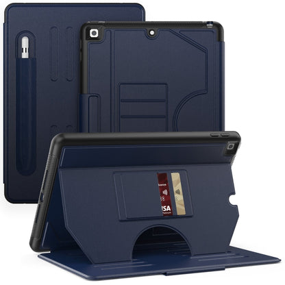 For iPad 10.2 2021 / 2020 / 10.5 Notebook Magnetic Leather Tablet Case(Navy Blue) - iPad 10.2 Cases by buy2fix | Online Shopping UK | buy2fix