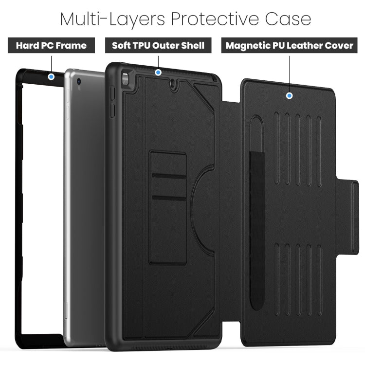 For iPad 10.2 2021 / 2020 / 10.5 Notebook Magnetic Leather Tablet Case(Black) - iPad 10.2 Cases by buy2fix | Online Shopping UK | buy2fix
