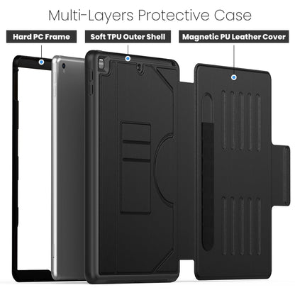 For iPad 10.2 2021 / 2020 / 10.5 Notebook Magnetic Leather Tablet Case(Black) - iPad 10.2 Cases by buy2fix | Online Shopping UK | buy2fix