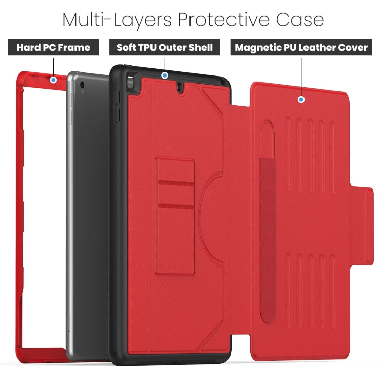For iPad 10.2 2021 / 2020 / 10.5 Notebook Magnetic Leather Tablet Case(Red) - iPad 10.2 Cases by buy2fix | Online Shopping UK | buy2fix