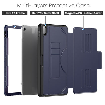 For iPad Air 11 2025 / 2024 Notebook Magnetic Leather Tablet Case(Navy Blue) - iPad Air 11 2025 / 2024 Cases by buy2fix | Online Shopping UK | buy2fix