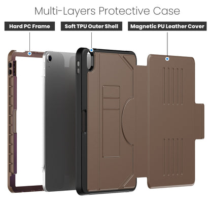 For iPad Air 11 2025 / 2024 Notebook Magnetic Leather Tablet Case(Brown) - iPad Air 11 2025 / 2024 Cases by buy2fix | Online Shopping UK | buy2fix