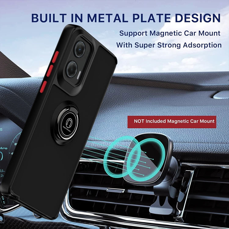 For Motorola Moto G Stylus 5G 2024 Q Shadow 1 Series TPU + PC Phone Case with Ring(Black+Black) by buy2fix