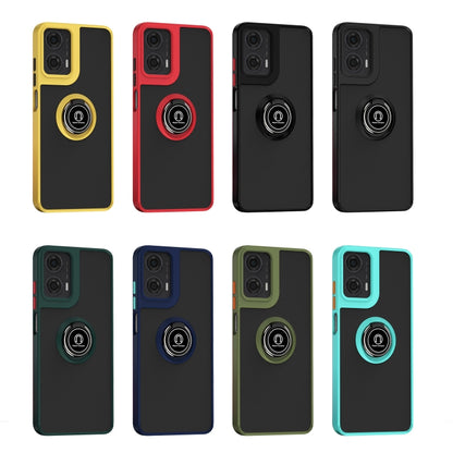 For Motorola Moto G24 / G04 Q Shadow 1 Series TPU + PC Phone Case with Ring(Black+Black) by buy2fix