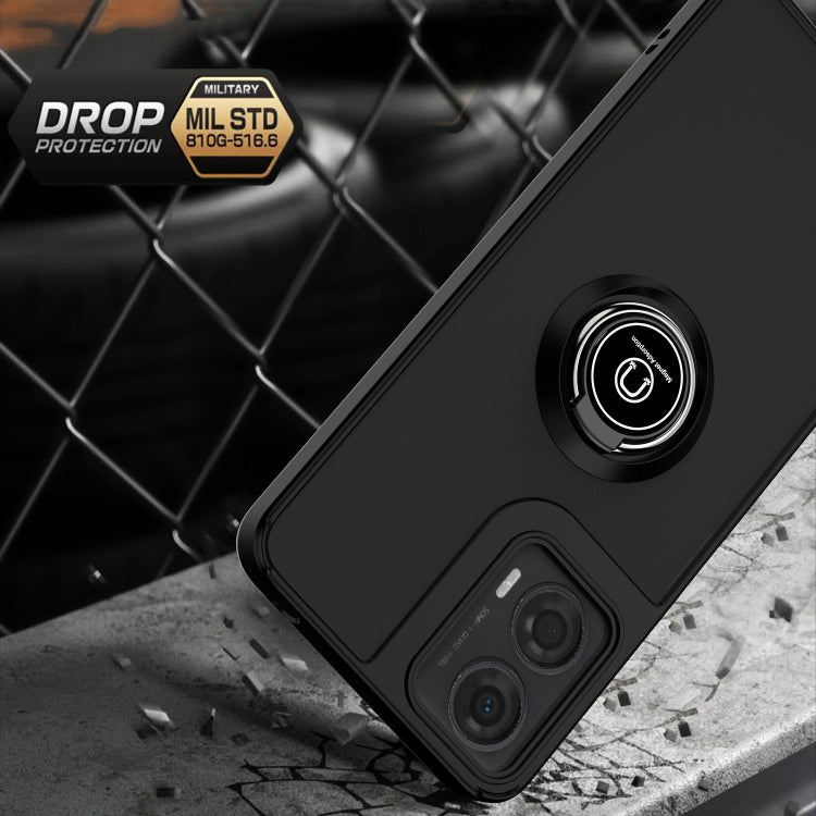 For Motorola Moto G24 / G04 Q Shadow 1 Series TPU + PC Phone Case with Ring(Black+Black) by buy2fix
