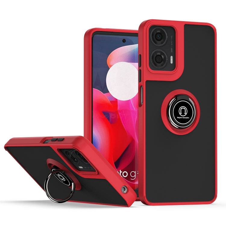 For Motorola Moto G24 / G04 Q Shadow 1 Series TPU + PC Phone Case with Ring(Red) by buy2fix