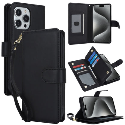 For iPhone 16 Pro Multi-Card Wallet RFID Leather Phone Case(Black) by buy2fix