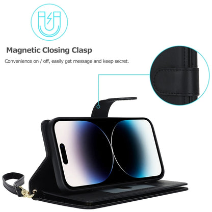 For iPhone 16 Pro Multi-Card Wallet RFID Leather Phone Case(Black) by buy2fix