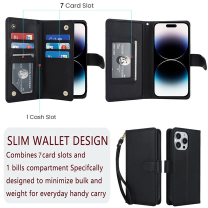 For iPhone 16 Pro Multi-Card Wallet RFID Leather Phone Case(Black) by buy2fix