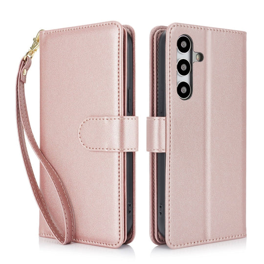 For Samsung Galaxy S24+ / S25+ 5G Multi-Card Wallet RFID Leather Phone Case(Rose Gold)