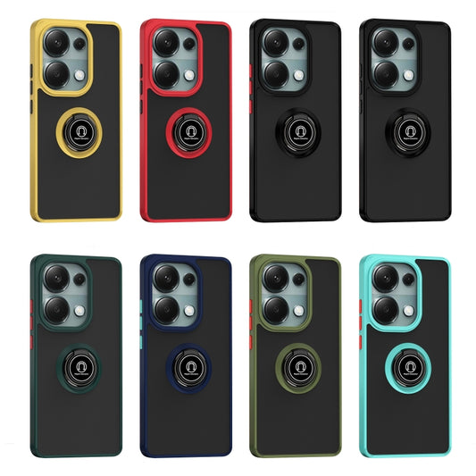 For Xiaomi Redmi Note 13 Pro 4G Q Shadow 1 Series TPU + PC Phone Case with Ring(Black+Black) - Xiaomi Cases by buy2fix | Online Shopping UK | buy2fix