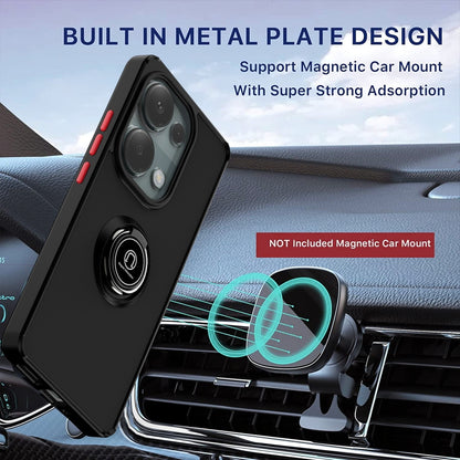 For Xiaomi Redmi Note 13 Pro 4G Q Shadow 1 Series TPU + PC Phone Case with Ring(Black+Black) - Xiaomi Cases by buy2fix | Online Shopping UK | buy2fix