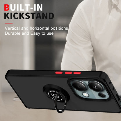 For Xiaomi Redmi Note 13 Pro 4G Q Shadow 1 Series TPU + PC Phone Case with Ring(Black+Black) - Xiaomi Cases by buy2fix | Online Shopping UK | buy2fix
