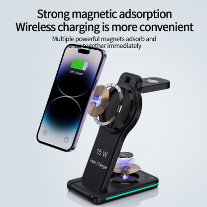 H60 5 in 1 Folding Multi-function Magnetic Wireless Charger(Black) by buy2fix