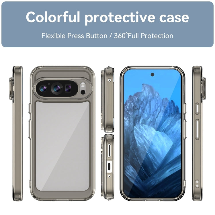 For Google Pixel 9 Colorful Series Acrylic Hybrid TPU Phone Case(Transparent Grey) by buy2fix