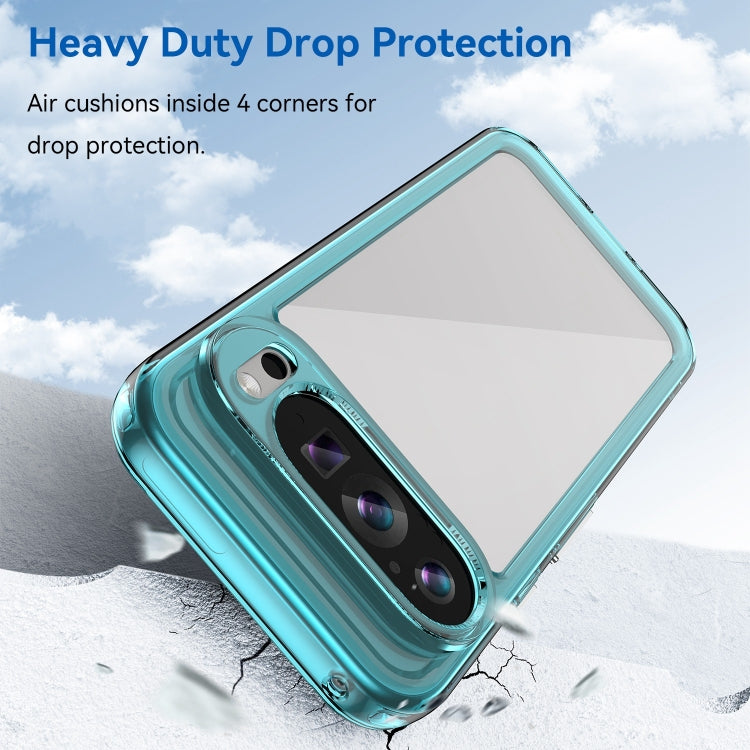 For Google Pixel 9 Colorful Series Acrylic Hybrid TPU Phone Case(Transparent Blue) by buy2fix