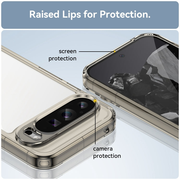 For Google Pixel 9 Pro Colorful Series Acrylic Hybrid TPU Phone Case(Transparent Grey) by buy2fix