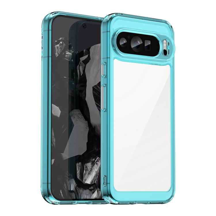 For Google Pixel 9 Pro Colorful Series Acrylic Hybrid TPU Phone Case(Transparent Blue) by buy2fix