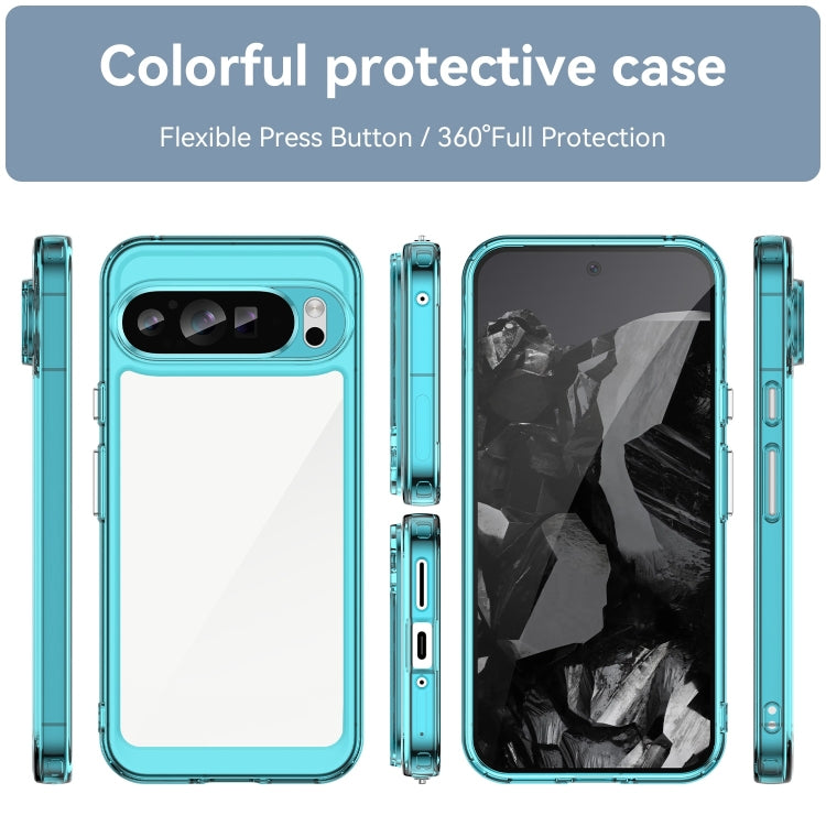 For Google Pixel 9 Pro Colorful Series Acrylic Hybrid TPU Phone Case(Transparent Blue) by buy2fix