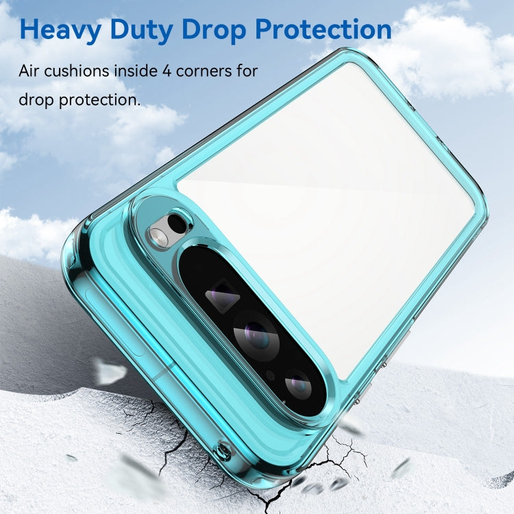 For Google Pixel 9 Pro Colorful Series Acrylic Hybrid TPU Phone Case(Transparent Blue) by buy2fix