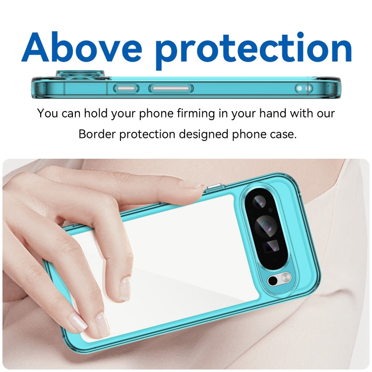 For Google Pixel 9 Pro Colorful Series Acrylic Hybrid TPU Phone Case(Transparent Blue) by buy2fix