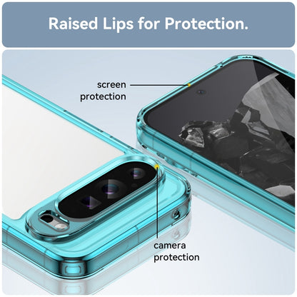 For Google Pixel 9 Pro Colorful Series Acrylic Hybrid TPU Phone Case(Transparent Blue) by buy2fix
