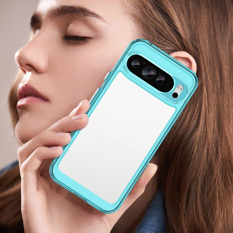 For Google Pixel 9 Pro Colorful Series Acrylic Hybrid TPU Phone Case(Transparent Blue) by buy2fix