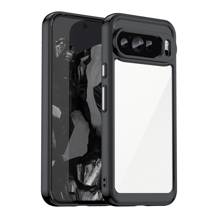 For Google Pixel 9 Pro XL Colorful Series Acrylic Hybrid TPU Phone Case(Black) by buy2fix