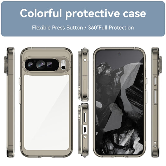 For Google Pixel 9 Pro XL Colorful Series Acrylic Hybrid TPU Phone Case(Transparent Grey) by buy2fix