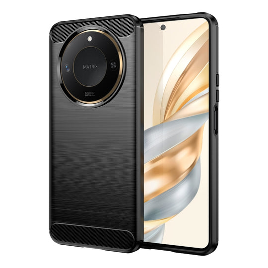 For Honor X60 Carbon Fiber Brushed Texture TPU Phone Case(Black)