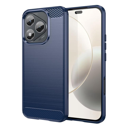 For Honor 400 Lite Global Carbon Fiber Brushed Texture TPU Phone Case(Blue)