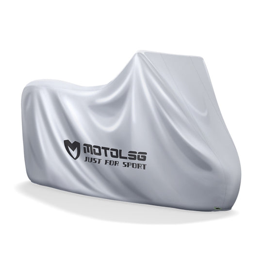 MOTOLSG Motorcycle Waterproof Sunproof Dustproof Thickening Cover, Size:L(Silver)