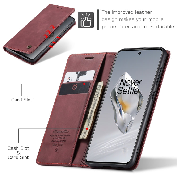 For OnePlus 12 CaseMe 013 Multifunctional Horizontal Flip Leather Phone Case(Wine Red) - OnePlus Cases by CaseMe | Online Shopping UK | buy2fix