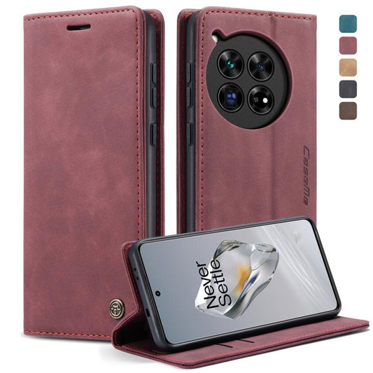 For OnePlus 12 CaseMe 013 Multifunctional Horizontal Flip Leather Phone Case(Wine Red) - OnePlus Cases by CaseMe | Online Shopping UK | buy2fix