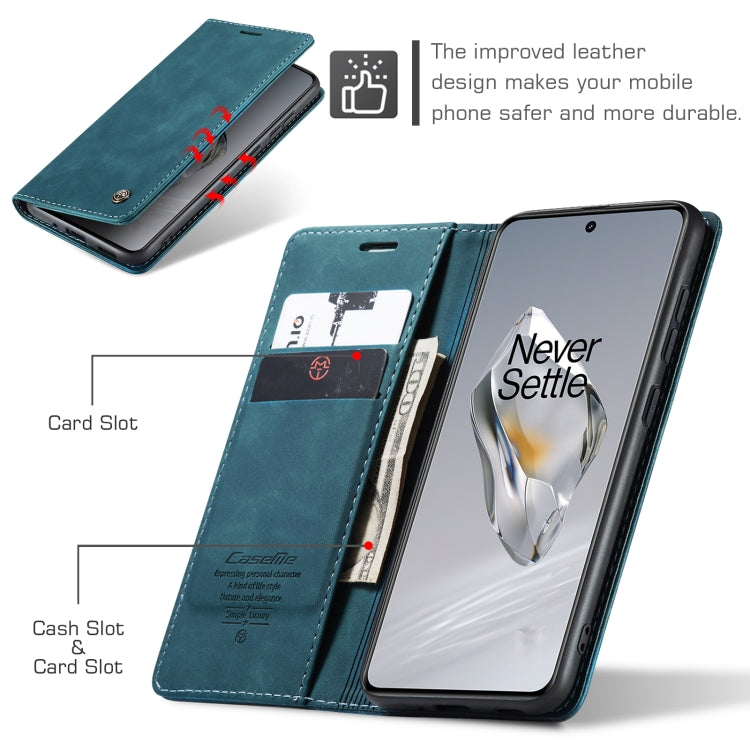 For OnePlus 12 CaseMe 013 Multifunctional Horizontal Flip Leather Phone Case(Blue) - OnePlus Cases by CaseMe | Online Shopping UK | buy2fix