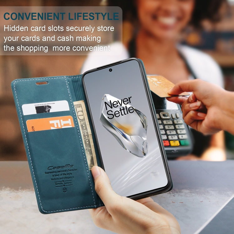 For OnePlus 12 CaseMe 013 Multifunctional Horizontal Flip Leather Phone Case(Blue) - OnePlus Cases by CaseMe | Online Shopping UK | buy2fix