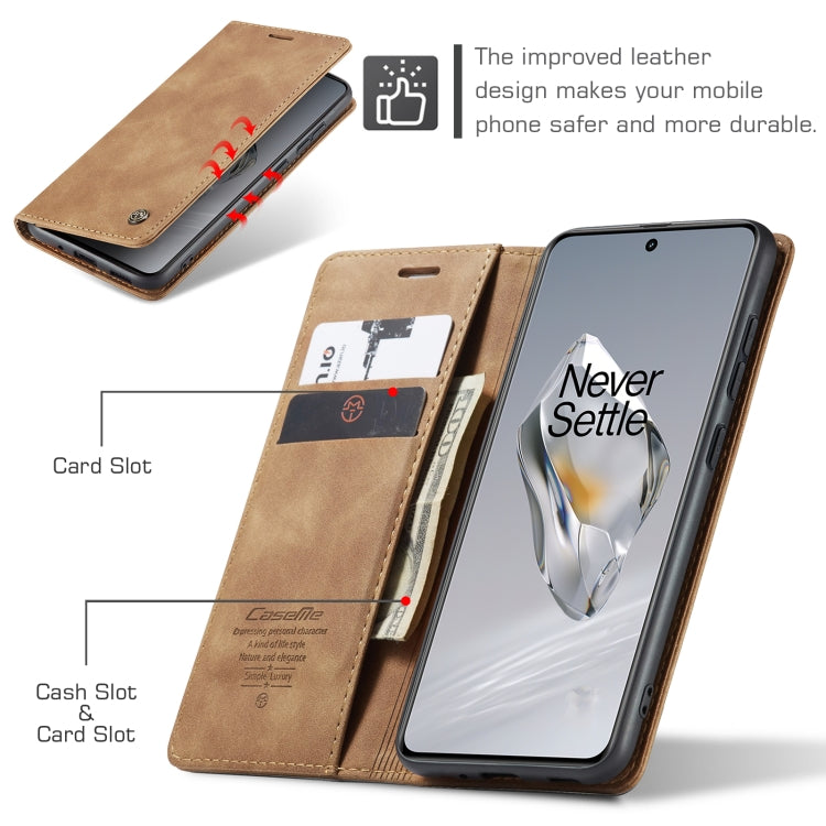 For OnePlus 12 CaseMe 013 Multifunctional Horizontal Flip Leather Phone Case(Brown) - OnePlus Cases by CaseMe | Online Shopping UK | buy2fix