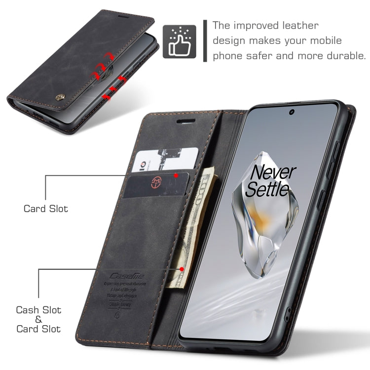 For OnePlus 12 CaseMe 013 Multifunctional Horizontal Flip Leather Phone Case(Black) - OnePlus Cases by CaseMe | Online Shopping UK | buy2fix