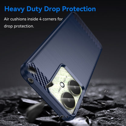 For Xiaomi Redmi 13C 4G Brushed Texture Carbon Fiber TPU Phone Case(Blue) by buy2fix