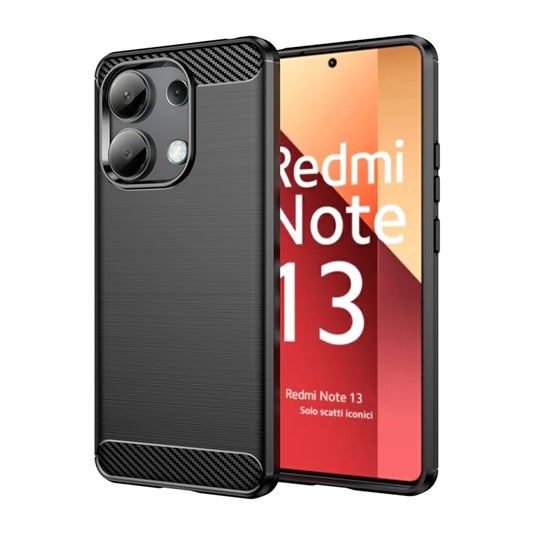 For Xiaomi Redmi Note 13 4G Global Brushed Texture Carbon Fiber TPU Phone Case(Black) - Xiaomi Cases by buy2fix | Online Shopping UK | buy2fix