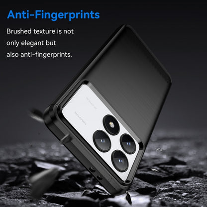 For Xiaomi Redmi K70 Brushed Texture Carbon Fiber TPU Phone Case(Black) by buy2fix