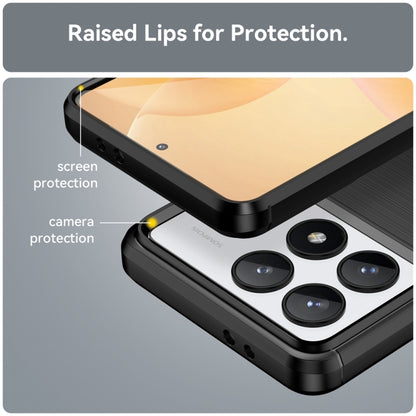 For Xiaomi Redmi K70 Brushed Texture Carbon Fiber TPU Phone Case(Black) by buy2fix